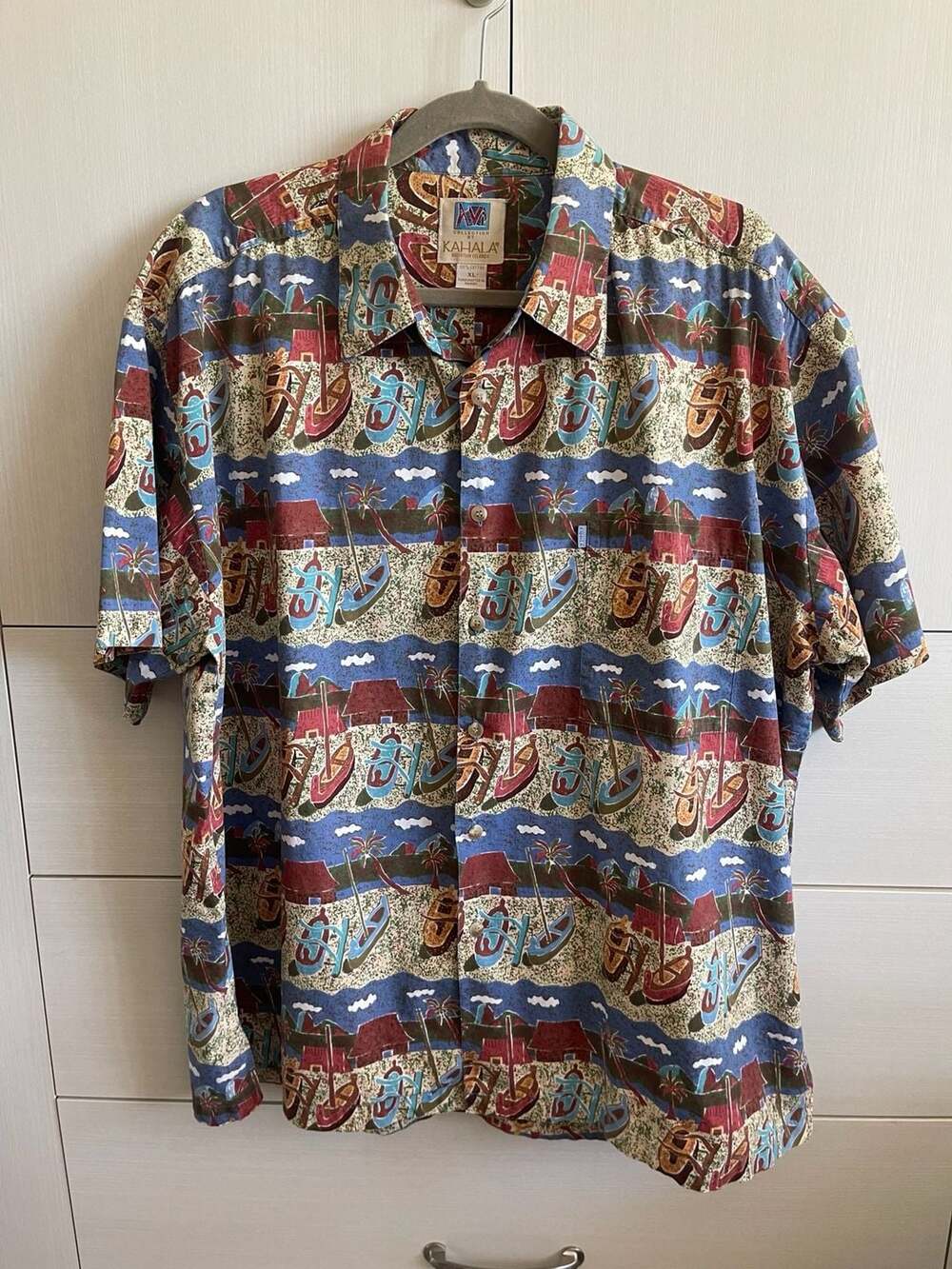 Vintage Kahala AVI Handcrafted in Hawaii Canoe Island Shirt XL